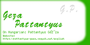 geza pattantyus business card